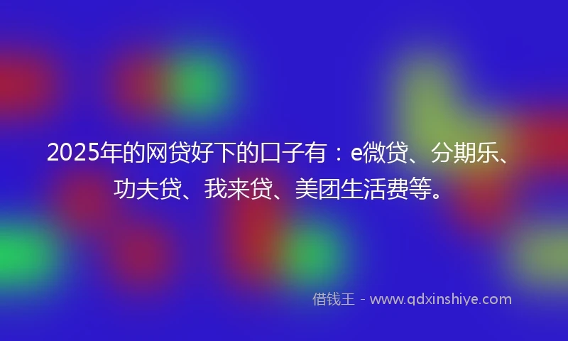 2025年的网贷好下的口子有：e微贷、分期乐、功夫贷、我来贷、美团生活费等。