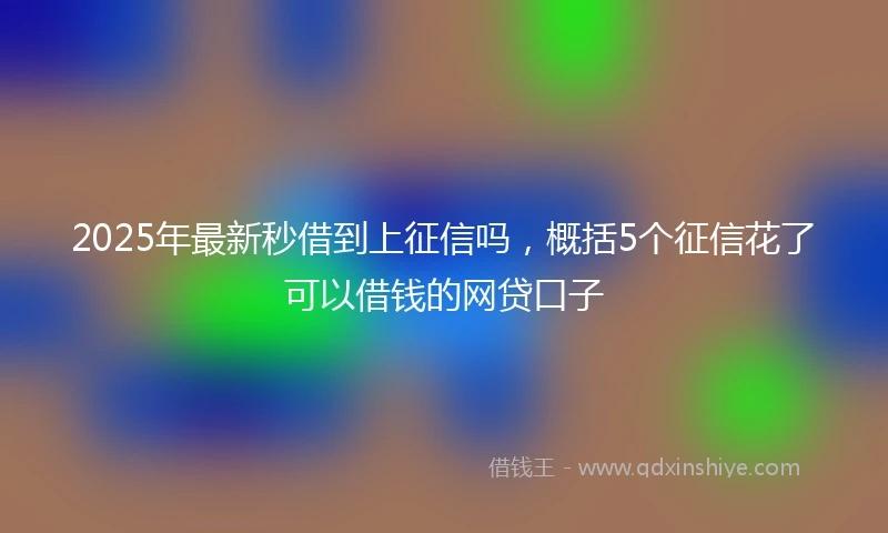 2025年最新秒借到上征信吗，概括5个征信花了可以借钱的网贷口子