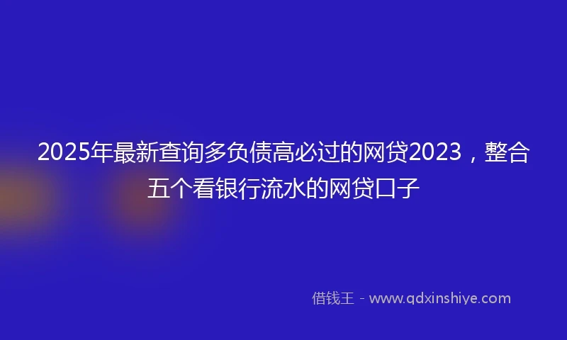 2025年最新查询多负债高必过的网贷2023，整合五个看银行流水的网贷口子