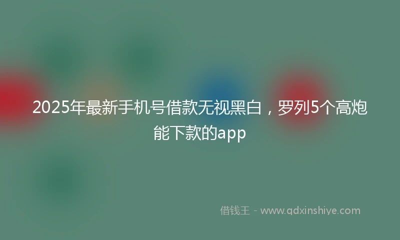 2025年最新手机号借款无视黑白，罗列5个高炮能下款的app