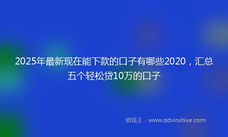 2025年最新现在能下款的口子有哪些2020，汇总五个轻松贷10万的口子