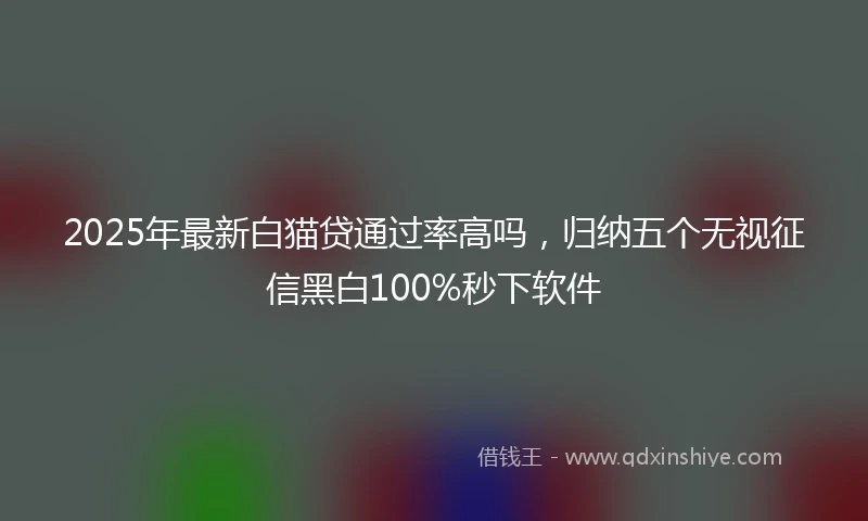 2025年最新白猫贷通过率高吗，归纳五个无视征信黑白100%秒下软件