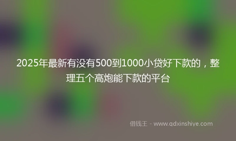 2025年最新有没有500到1000小贷好下款的，整理五个高炮能下款的平台