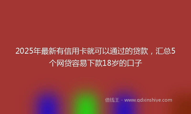 2025年最新有信用卡就可以通过的贷款，汇总5个网贷容易下款18岁的口子