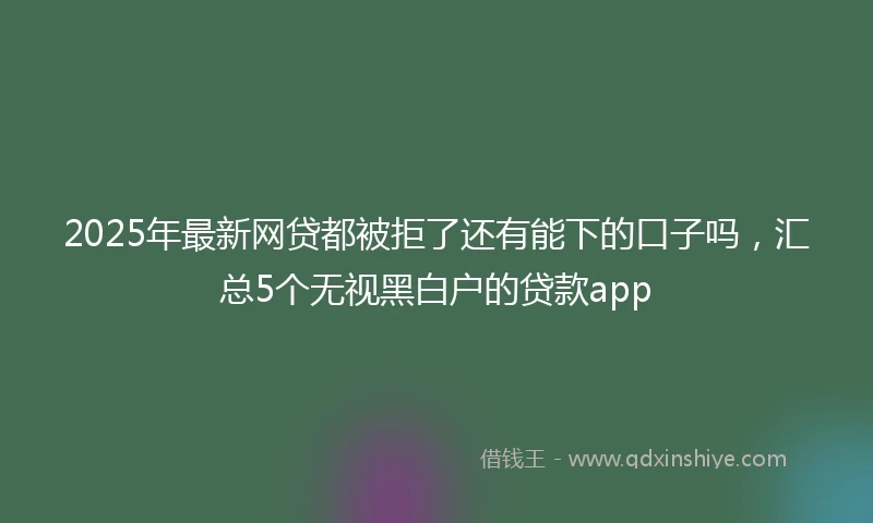2025年最新网贷都被拒了还有能下的口子吗，汇总5个无视黑白户的贷款app