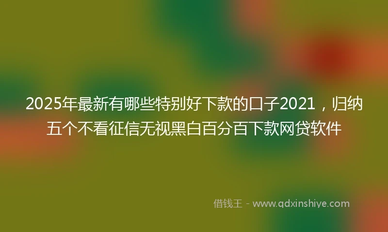 2025年最新有哪些特别好下款的口子2021，归纳五个不看征信无视黑白百分百下款网贷软件