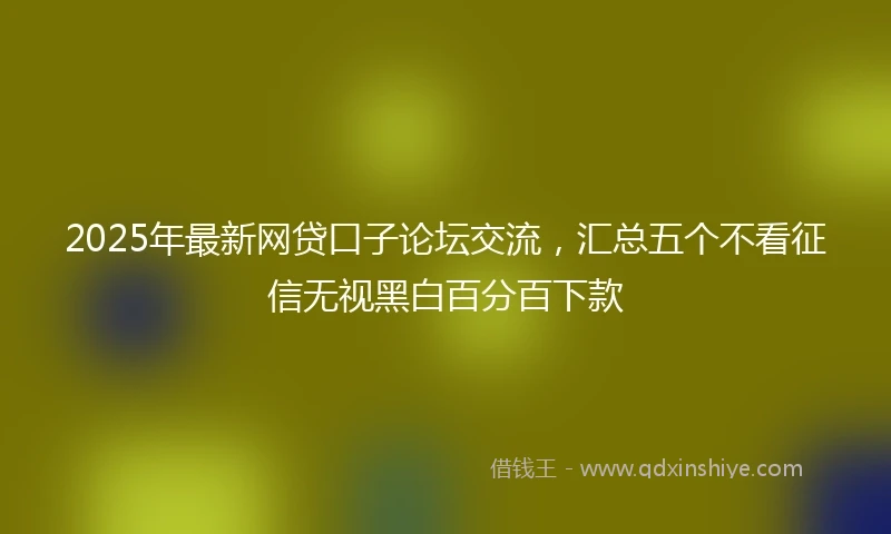 2025年最新网贷口子论坛交流，汇总五个不看征信无视黑白百分百下款