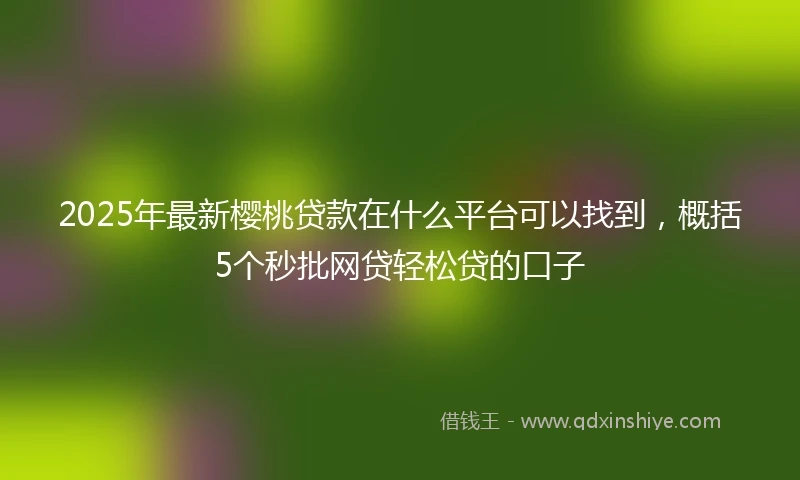 2025年最新樱桃贷款在什么平台可以找到，概括5个秒批网贷轻松贷的口子
