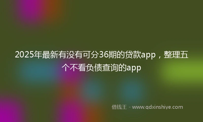 2025年最新有没有可分36期的贷款app，整理五个不看负债查询的app