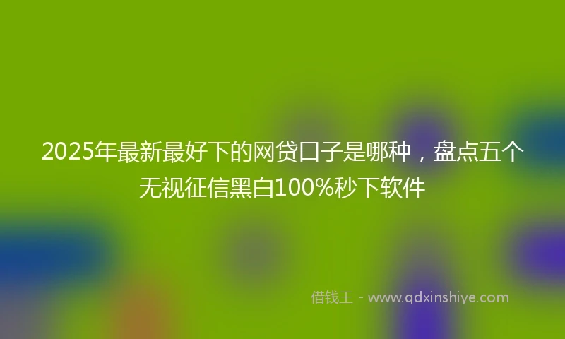 2025年最新最好下的网贷口子是哪种，盘点五个无视征信黑白100%秒下软件
