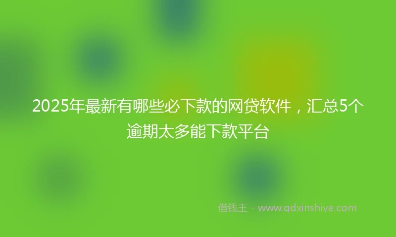 2025年最新有哪些必下款的网贷软件，汇总5个逾期太多能下款平台