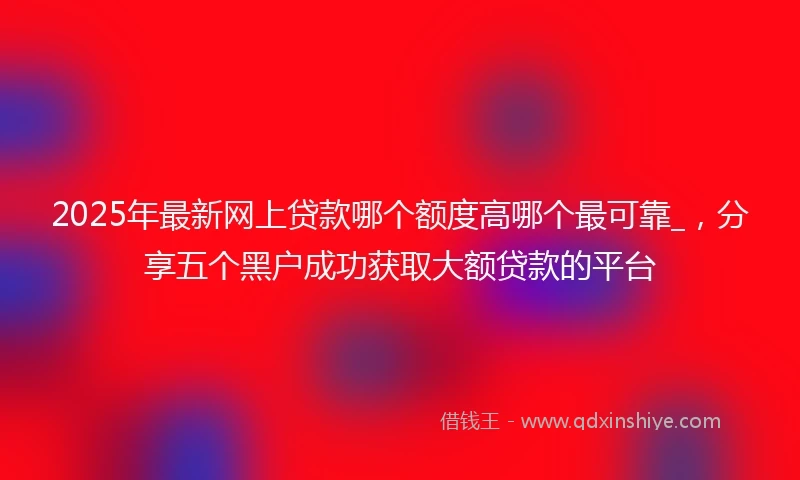 2025年最新网上贷款哪个额度高哪个最可靠_，分享五个黑户成功获取大额贷款的平台
