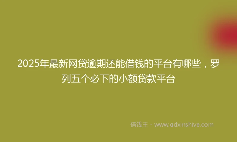 2025年最新网贷逾期还能借钱的平台有哪些，罗列五个必下的小额贷款平台