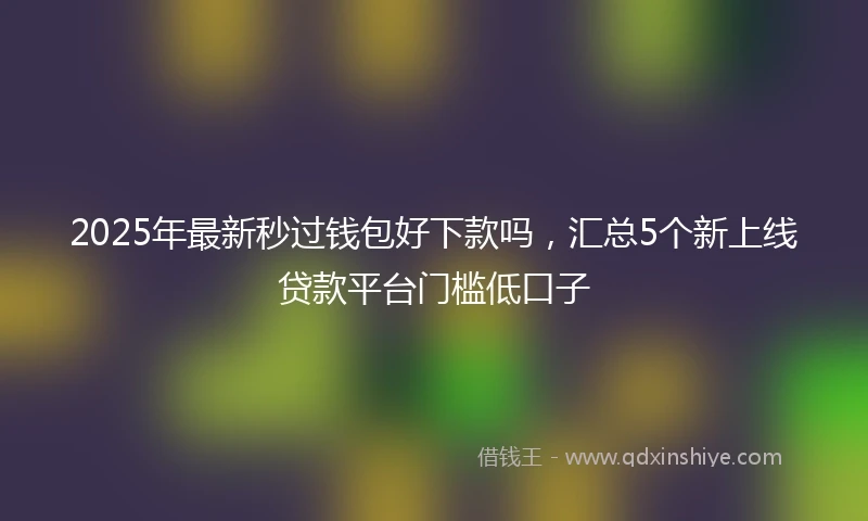 2025年最新秒过钱包好下款吗，汇总5个新上线贷款平台门槛低口子