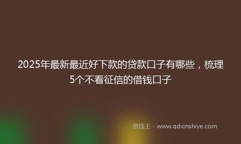 2025年最新最近好下款的贷款口子有哪些，梳理5个不看征信的借钱口子