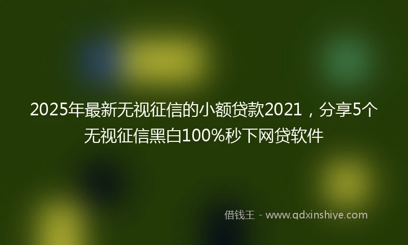 2025年最新无视征信的小额贷款2021，分享5个无视征信黑白100%秒下网贷软件