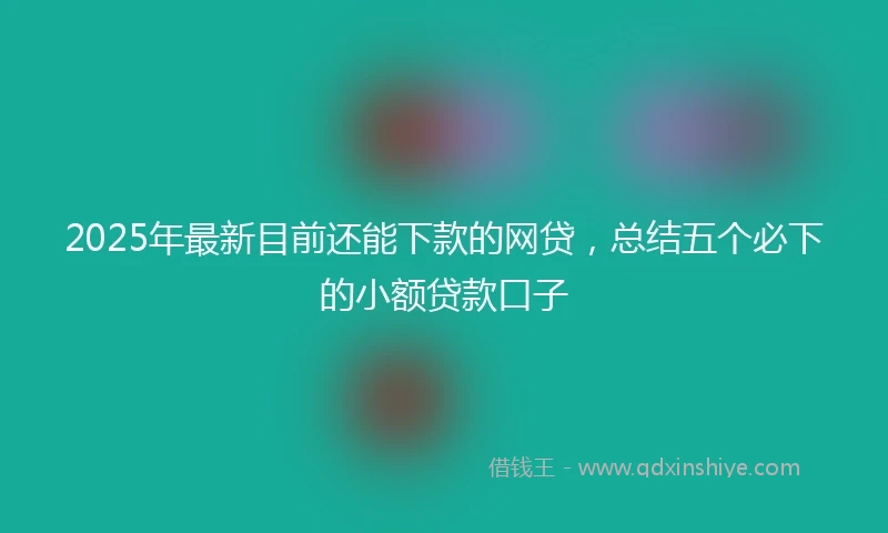 2025年最新目前还能下款的网贷，总结五个必下的小额贷款口子