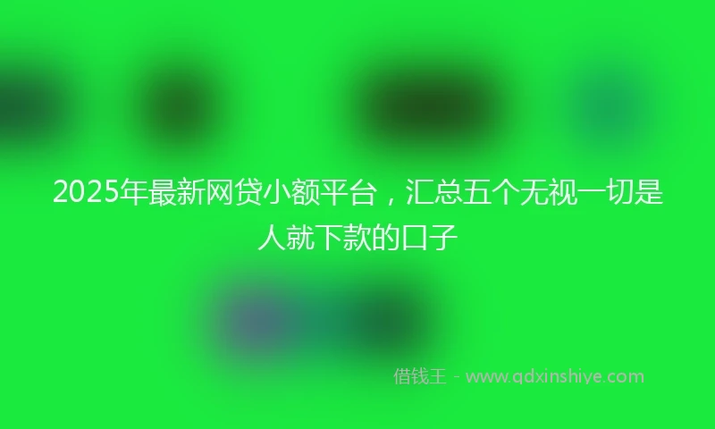 2025年最新网贷小额平台，汇总五个无视一切是人就下款的口子