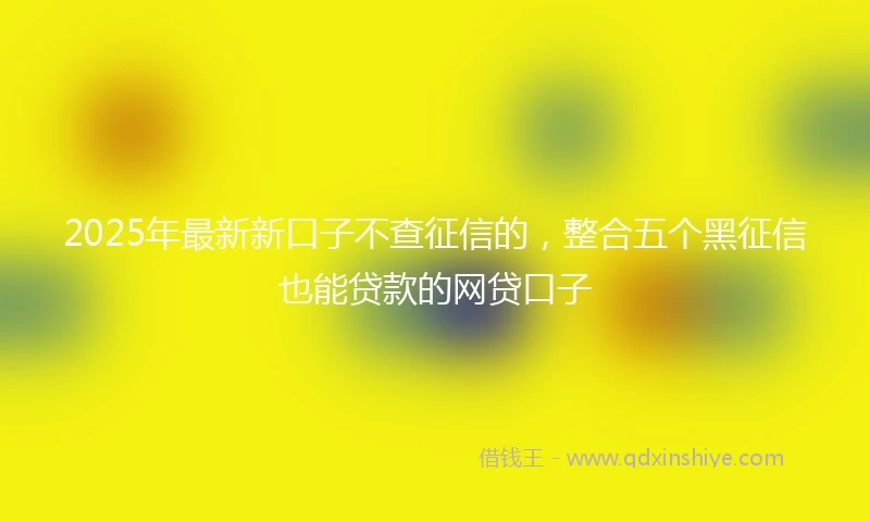 2025年最新新口子不查征信的，整合五个黑征信也能贷款的网贷口子