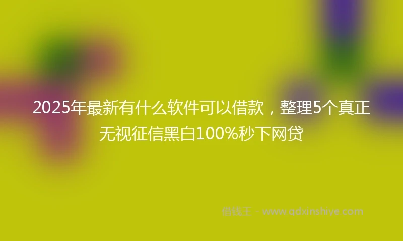 2025年最新有什么软件可以借款,整理5个真正无视征信黑白100%秒下网贷