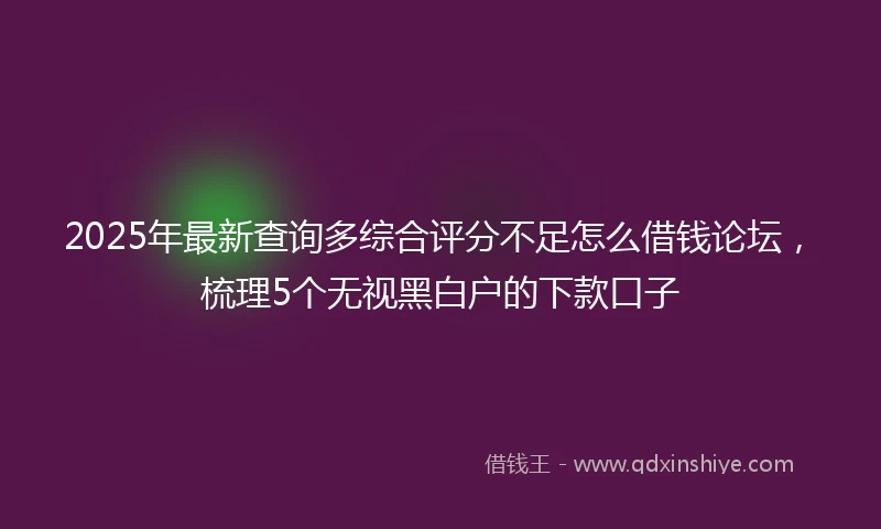 2025年最新查询多综合评分不足怎么借钱论坛，梳理5个无视黑白户的下款口子