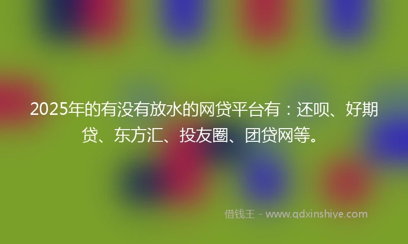 2025年的有没有放水的网贷平台有：还呗、好期贷、东方汇、投友圈、团贷网等。