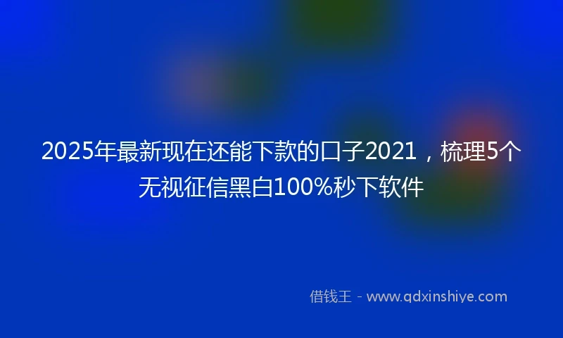 2025年最新现在还能下款的口子2021，梳理5个无视征信黑白100%秒下软件
