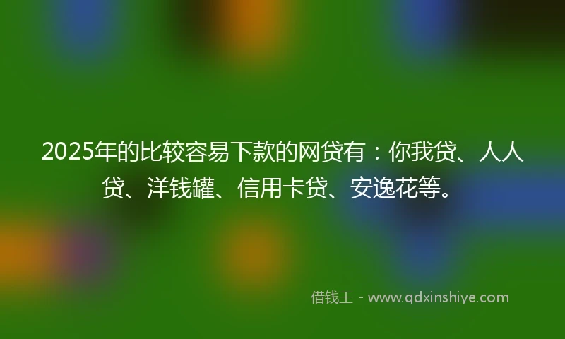 2025年的比较容易下款的网贷有：你我贷、人人贷、洋钱罐、信用卡贷、安逸花等。