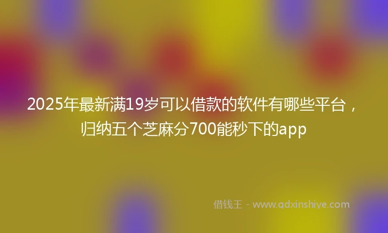2025年最新满19岁可以借款的软件有哪些平台，归纳五个芝麻分700能秒下的app