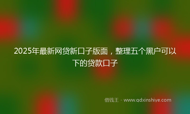 2025年最新网贷新口子版面,整理五个黑户可以下的贷款口子