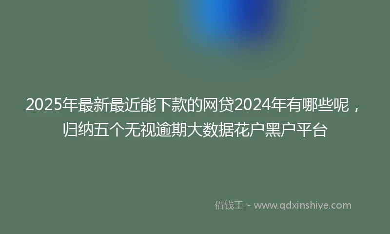 2025年最新最近能下款的网贷2024年有哪些呢,归纳五个无视逾期大数据花户黑户平台