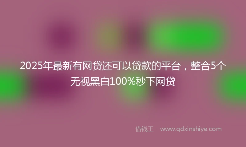 2025年最新有网贷还可以贷款的平台，整合5个无视黑白100%秒下网贷