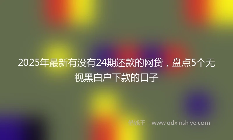 2025年最新有没有24期还款的网贷，盘点5个无视黑白户下款的口子