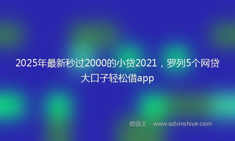 2025年最新秒过2000的小贷2021，罗列5个网贷大口子轻松借app