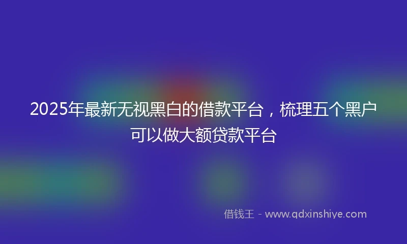 2025年最新无视黑白的借款平台，梳理五个黑户可以做大额贷款平台