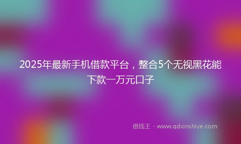 2025年最新手机借款平台，整合5个无视黑花能下款一万元口子