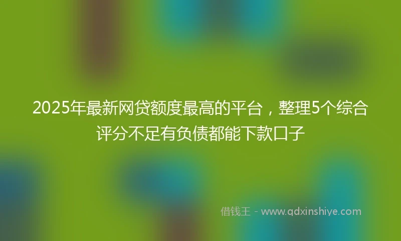 2025年最新网贷额度最高的平台，整理5个综合评分不足有负债都能下款口子