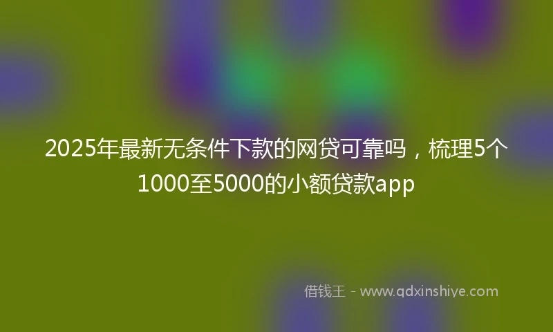 2025年最新无条件下款的网贷可靠吗，梳理5个1000至5000的小额贷款app