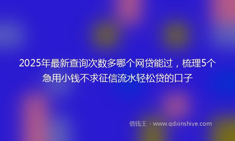2025年最新查询次数多哪个网贷能过，梳理5个急用小钱不求征信流水轻松贷的口子