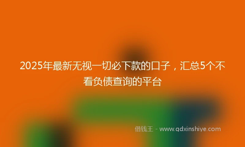 2025年最新无视一切必下款的口子，汇总5个不看负债查询的平台