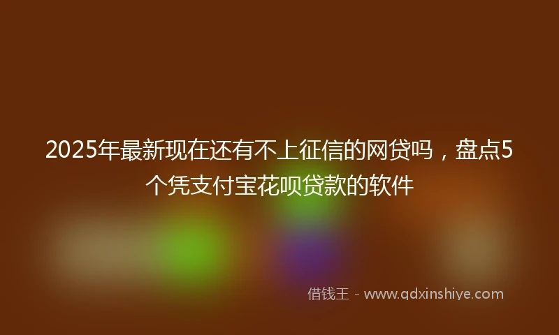 2025年最新现在还有不上征信的网贷吗，盘点5个凭支付宝花呗贷款的软件
