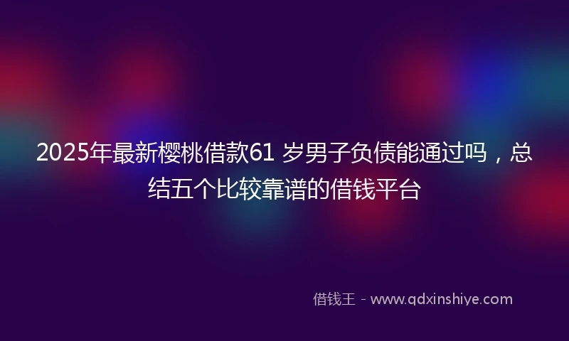 2025年最新樱桃借款61 岁男子负债能通过吗，总结五个比较靠谱的借钱平台