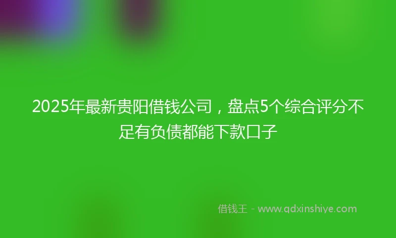 2025年最新贵阳借钱公司，盘点5个综合评分不足有负债都能下款口子