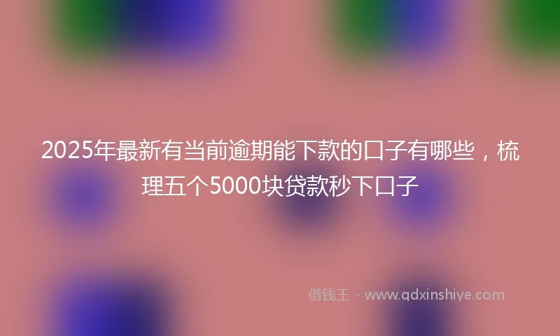 2025年最新有当前逾期能下款的口子有哪些，梳理五个5000块贷款秒下口子