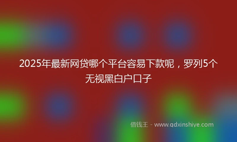 2025年最新网贷哪个平台容易下款呢，罗列5个无视黑白户口子