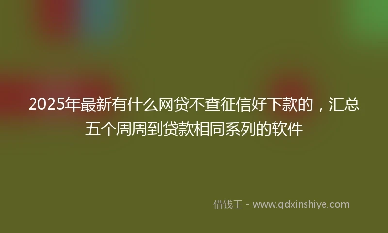 2025年最新有什么网贷不查征信好下款的，汇总五个周周到贷款相同系列的软件