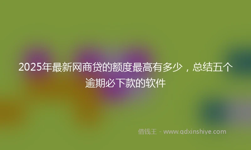 2025年最新网商贷的额度最高有多少，总结五个逾期必下款的软件