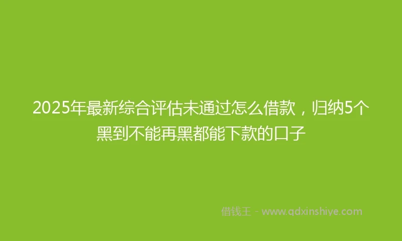 2025年最新综合评估未通过怎么借款，归纳5个黑到不能再黑都能下款的口子