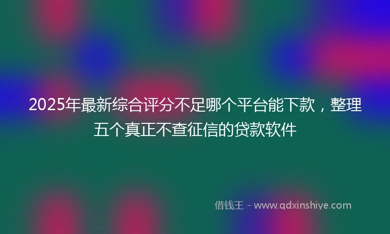 2025年最新综合评分不足哪个平台能下款，整理五个真正不查征信的贷款软件