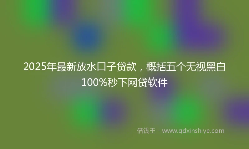 2025年最新放水口子贷款，概括五个无视黑白100%秒下网贷软件